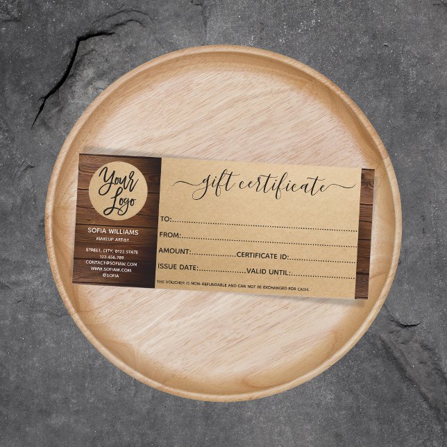 Craft Paper Farm Certificate Gift Card add logo (Creator Uploaded)