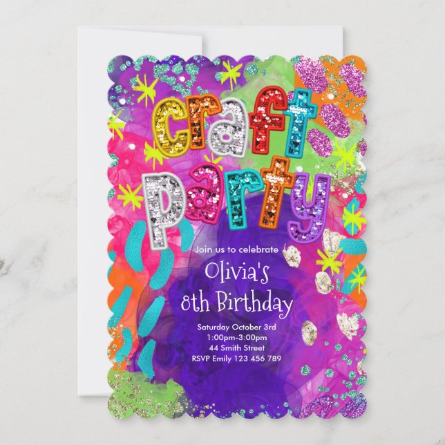 Craft Party Birthday Invitation (Front)