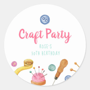 Craft Party Round Sticker