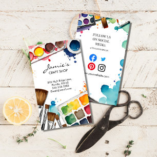 Craft Shop Business Card   Paint & Art Studio 