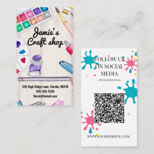craft shop paint art artist workshop kids business card