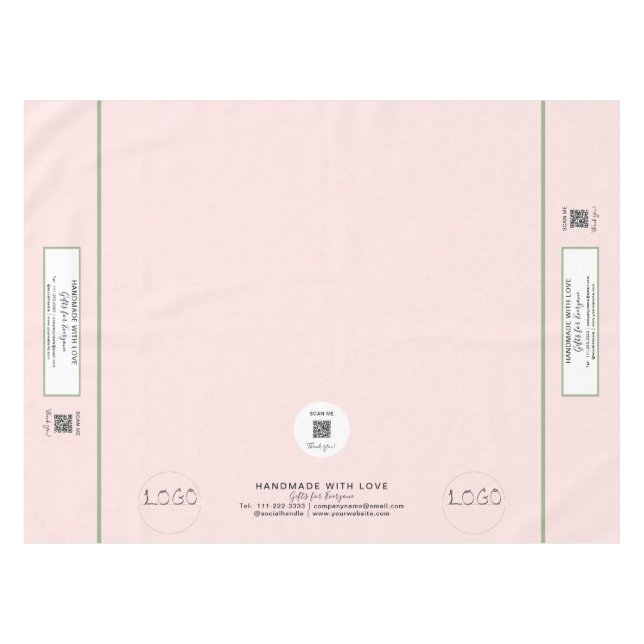 Craft Show Blush Green 52 x 70 QR Code Tablecloth (Front (Horizontal))