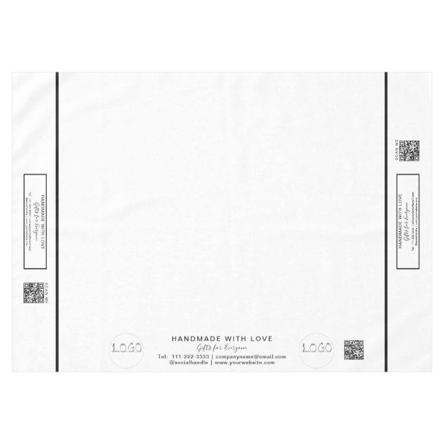 Craft Show Blush Sage 60 x 84 QR Code Tablecloth (Front (Horizontal))