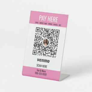 Craft Show Booth Display QR Code Pay Pedestal Sign