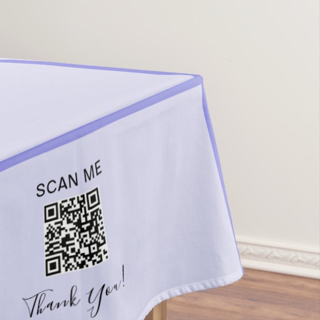 Craft Show Lavender 60 x 104 QR Code Tablecloth (In Situ)