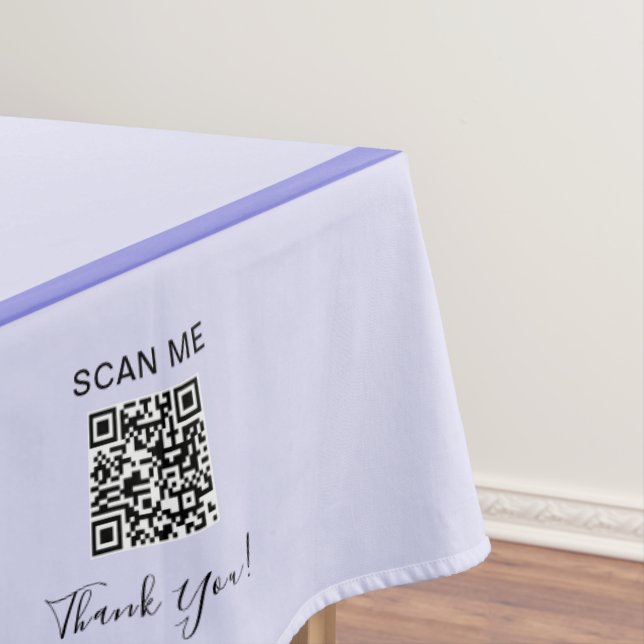 Craft Show Lavender 60 x 104 QR Code Tablecloth (In Situ)
