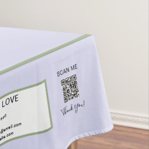 Craft Show Lavender Green 52 x 70 QR Code Tablecloth