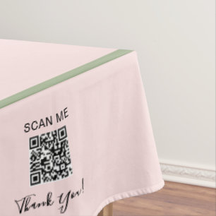 Craft Show Pink Green 60 x 104 QR Code Tablecloth
