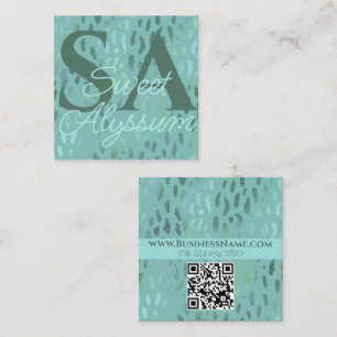 Craft Show Promotional Pop Up Business dark green Square Business Card