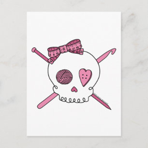 Craft Skull (Pink) Postcard