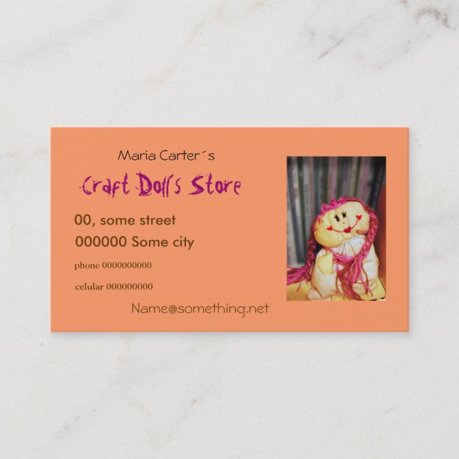 Craft store Business card (Front)