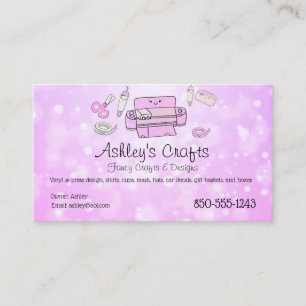 Craft Vinyl Pink Bokeh for Silhouette or Cricut Business Card