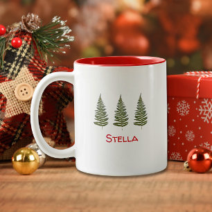 Crafted Christmas - Cute Xmas Tree Fern Two-Tone Coffee Mug