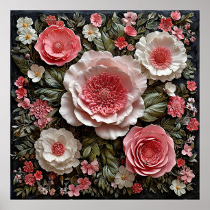 Crafted floral arrangement poster