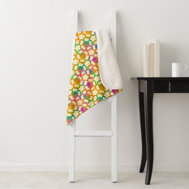 Crafted Floral Chainmail in Cream Sherpa Blanket (In Situ)