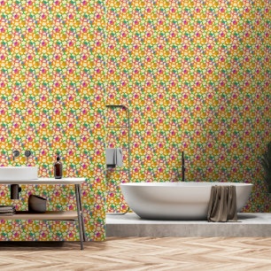 Crafted Floral Chainmail in Cream Wallpaper