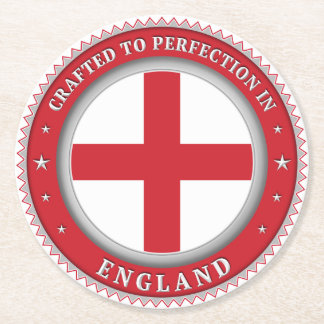 Crafted To Perfection In England Round Paper Coaster