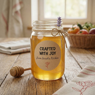 Crafted With Joy Kraft Personalised  Classic Round Sticker
