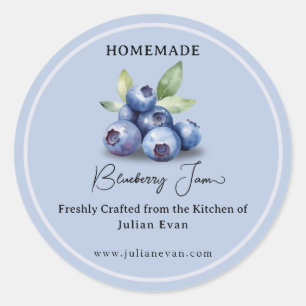 Crafted with Love Homemade Blueberry Jam Classic Round Sticker