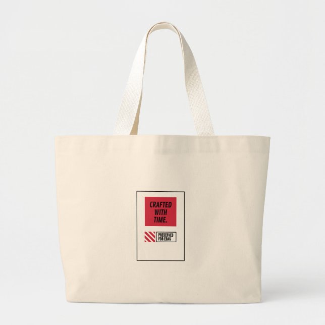 Crafted With Time Large Tote Bag (Front)