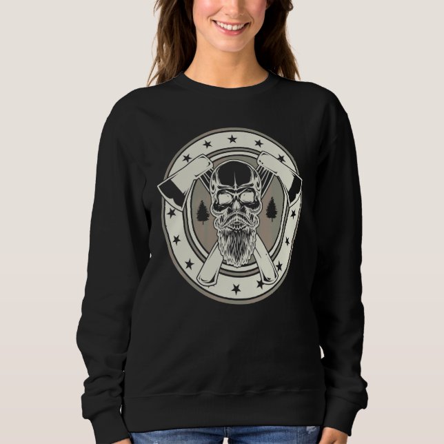 Crafting & Craft Profession  Skull Woodworker Lumb Sweatshirt (Front)