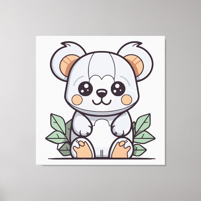 Crafting Kawaii Magic Koala Vector Canvas Print (Front)