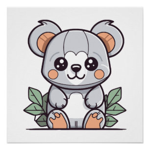 Crafting Kawaii Magic Koala Vector Poster