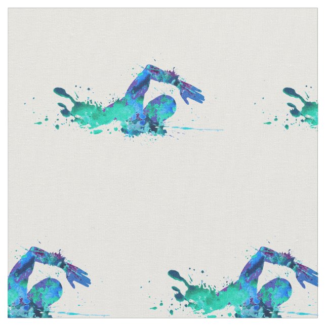 Crafting Pattern Swimmer Fabric (Close Up)