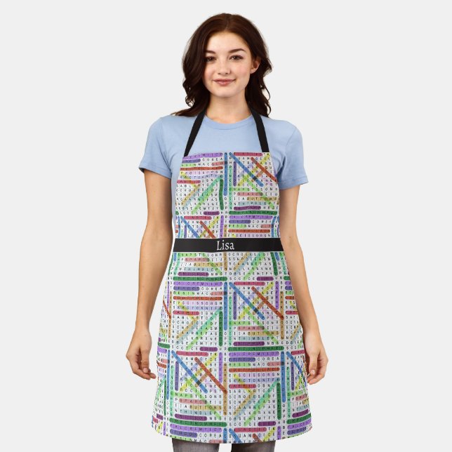Crafting Sewing Word Search Apron (Worn)
