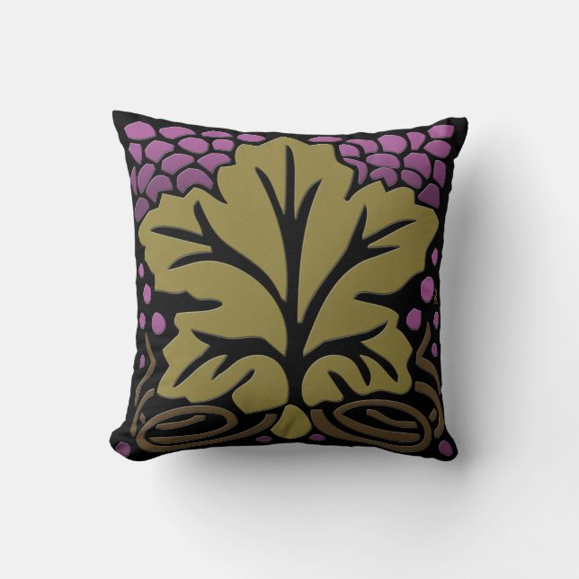 Craftsman Grape Leaf and Grapes Cushion (Front)