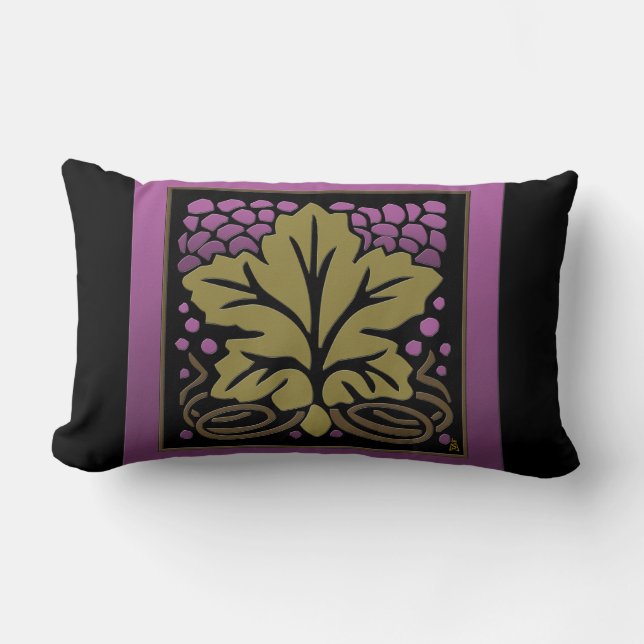 Craftsman Grape Leaf and Grapes Lumbar Cushion (Front)