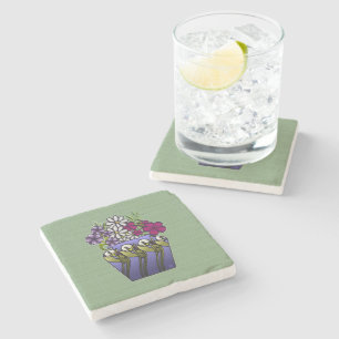 Craftsman Lily Vase Marble Stone Coaster