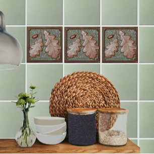  Craftsman Oak leaf Ceramic Decorative tile 
