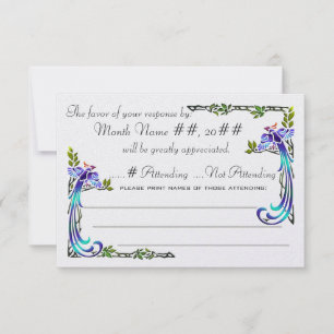 Craftsman Peacocks (Reply Card) RSVP Card