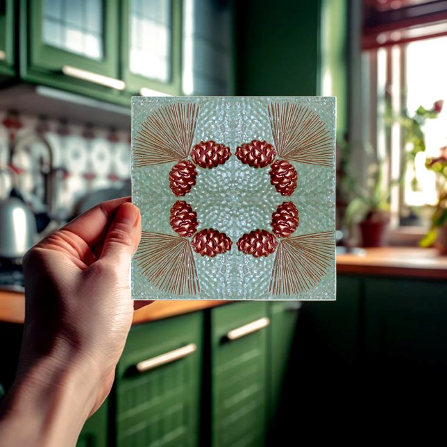  Craftsman Ponderosa Pinecone Tile (This unique Ponderosa pinecone pattern tile forms wreath.
)