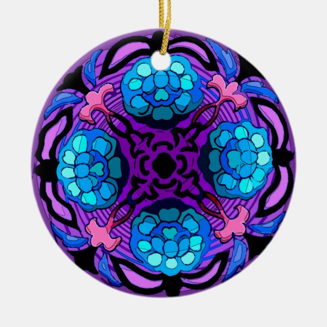 Craftsman Winter Garden (Ceramic Fan Pull / Orname Ceramic Tree Decoration (Front)