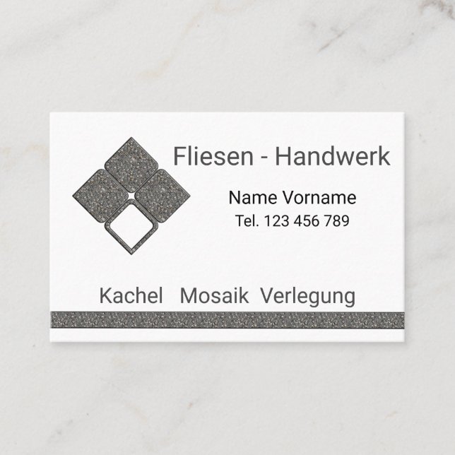 craftsmanship tile business card (Front)