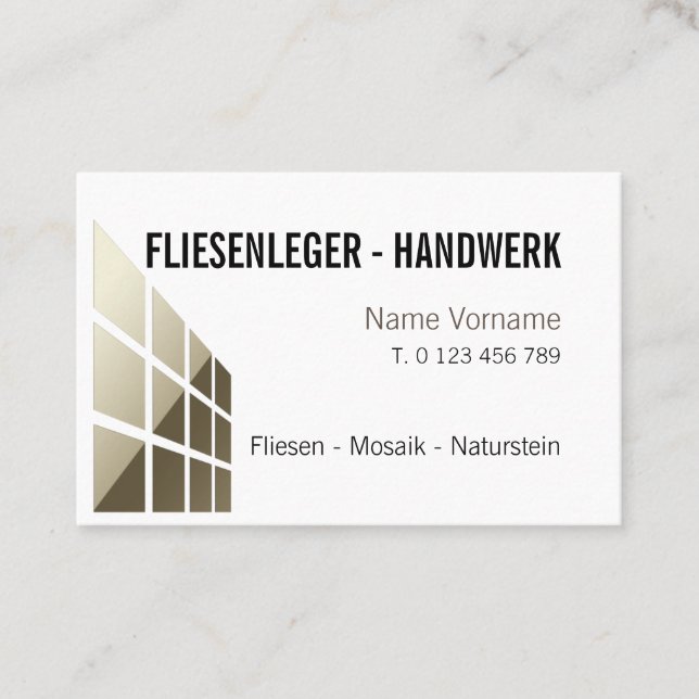 craftsmanship tile business card (Front)