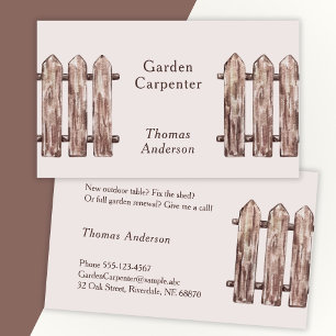 Craftsmen Brown in Brown with Fence  Business Card
