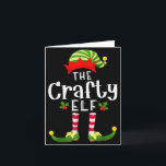 Crafty Christmas Elf Matching Pajama X-mas Party  Card<br><div class="desc">Crafty Christmas Elf Matching Pajama X-mas Party</div>