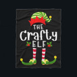 Crafty Christmas Elf Matching Pajama X-mas Party  Fleece Blanket<br><div class="desc">Crafty Christmas Elf Matching Pajama X-mas Party</div>