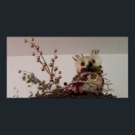 crafty Christmas owl  Poster<br><div class="desc">this is a photo of the wreath that I created for the holiday season. went to the craft store and found some decorations and put them together and it was very nice,  I even used the picture as wallpaper on my computer.</div>