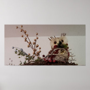 crafty Christmas owl Poster