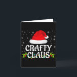 Crafty Claus Christmas Lights Santa Pajama Family  Card<br><div class="desc">Crafty Claus Christmas Lights Santa Pajama Family Matching</div>