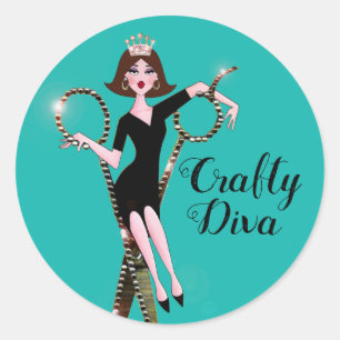 "Crafty Diva" Stickers
