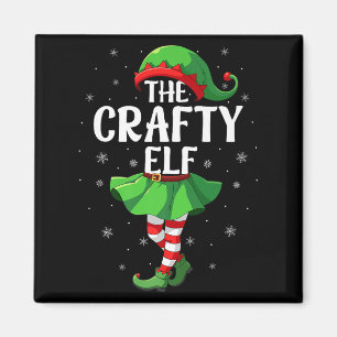 Crafty Elf Christmas Girls Women Elf Squad Xmas Fa Magnet