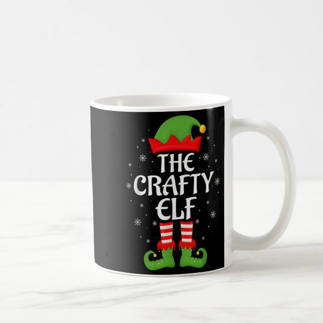 Crafty Elf Xmas Family Matching Elf Squad Christma Coffee Mug (Right)