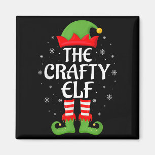 Crafty Elf Xmas Family Matching Elf Squad Christma Magnet