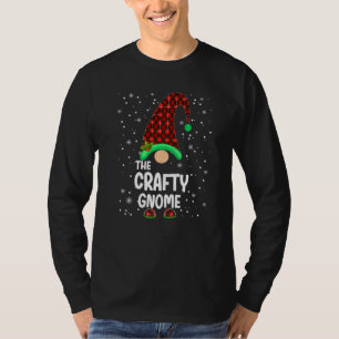 Crafty Gnome Buffalo Plaid Matching Family Christm T-Shirt