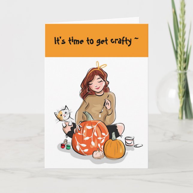 CRAFTY LADY HELLO CARD (Front)